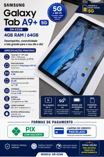 TABLET SAMSUNG A9+ 5G 4GB | 64GB MODELO SM-X216B