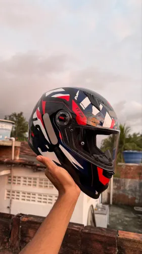 Ls2 Classic tank vermelho/azul