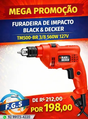 PROMOÇÃO FURADEIRA DE IMPACTO TM500-BR 3/8 560W 127V