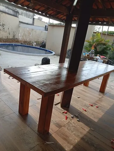 Mesa de madeira grande imbutida fazemos sob medida