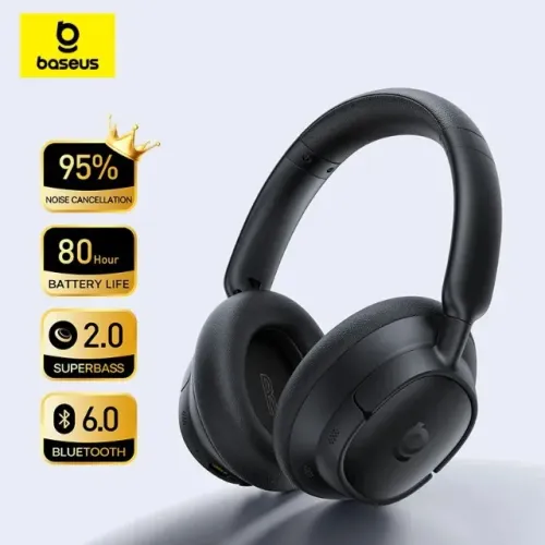 Headphone Baseus Bass BH1 NC (ANC Ativo) | 80 Horas | Bluetooth 6.0