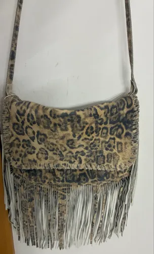 ?Bolsa de couro Jaguar com franjas marca: AGATHA (nova) com etiqueta