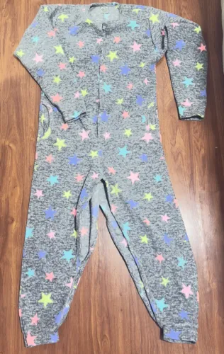 Pijama Macacão Feminino Longo Estrelas Coloridas Tam P