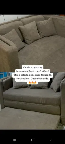 Sofá-cama, todo em espuma e madeira, sob medida