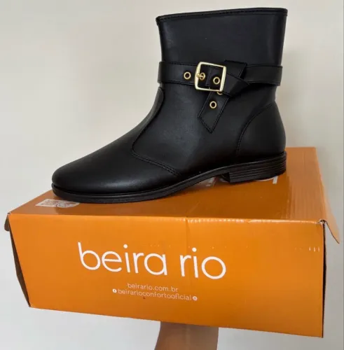 Bota Beira Rio Napa Estônia, preta, tamanho 39