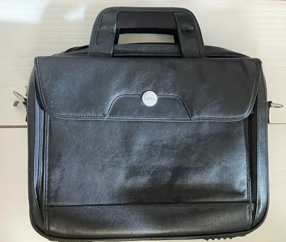 Bolsa de ombro de couro preta para laptop computador Dell bolsa de viagem