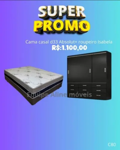 Combo guarda roupas + cama box casal d33 / pague na