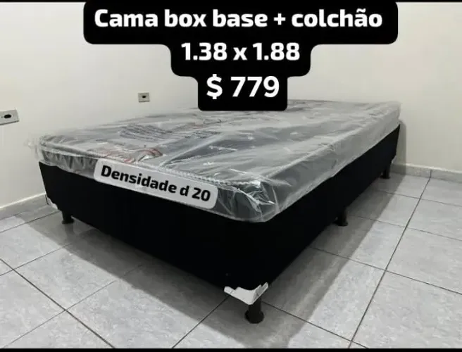 Cama Box Casal Base + Colchão D20 Novo - Entrega Grátis