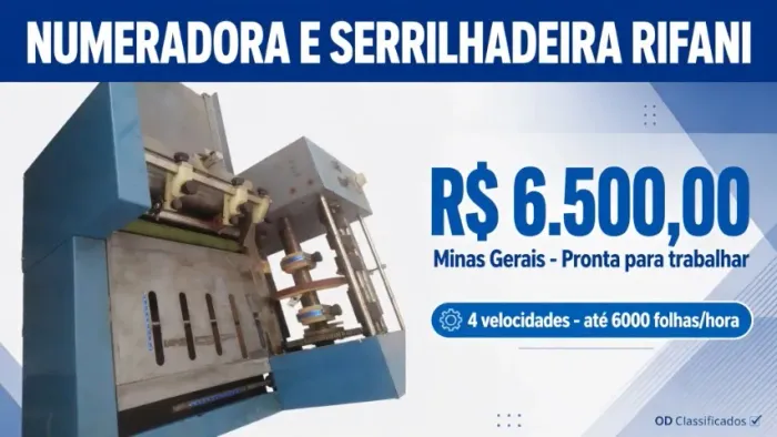 Numeradora e Serrilhadeira Rifani - Minas Gerais - R$ 6.500,00