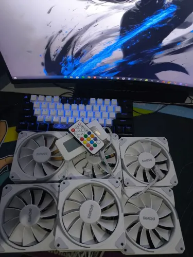 Kit com 6 Fans PCYES Sangue Frio 3 Reverse ARGB,