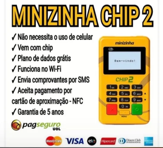 Máquina de cartão com chip Pagseguro