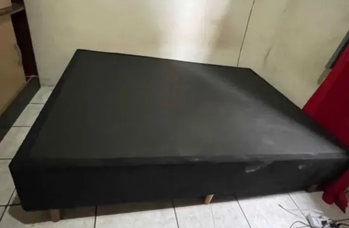 Base cama box azul marinho