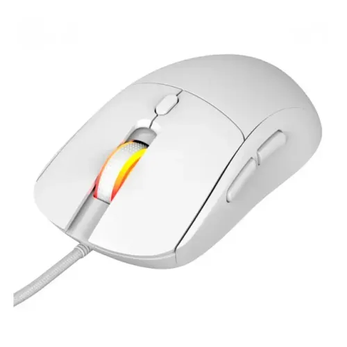 Mouse Gamer PCYes Basaran White Ghost RGB, 12400DPI, 6 Botões