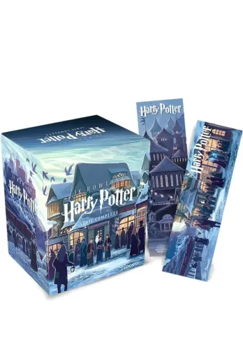 BOX LIVROS HARRY POTTER CASTELO + MARCADORES 
