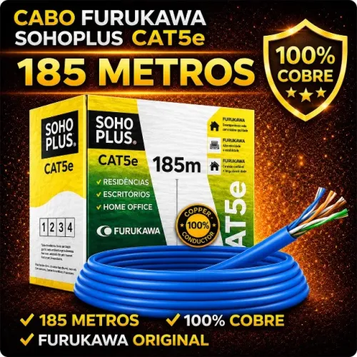 Cabo De Rede Furukawa Soho Plus Cat5e 100% Cobre Azul 24AWG 4P Original