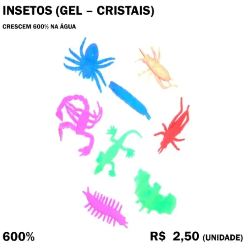 Animais em Gel - Cresce 600% na água - 4 Pacotes