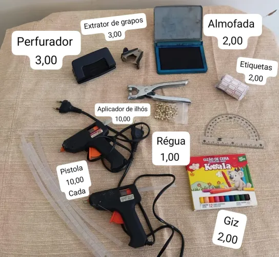 Materiais de papelaria
