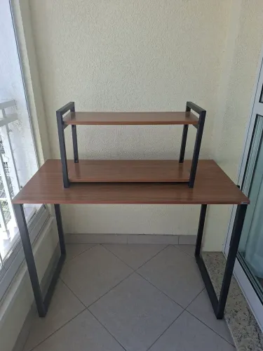 Conjunto mesa e nicho estilo industrial para homeoffice 