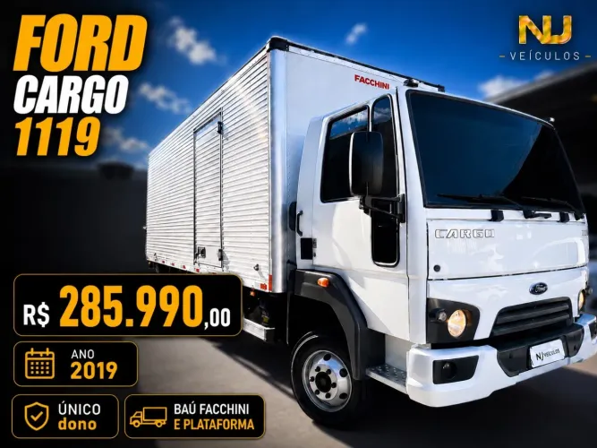 Ford CARGO 1119 com BAU FACCHINI 6m e PLATAFORMA | UNICO DONO | 109.000km rodados