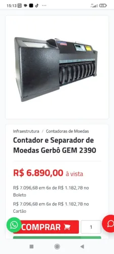 Contadora de moedas gerbo