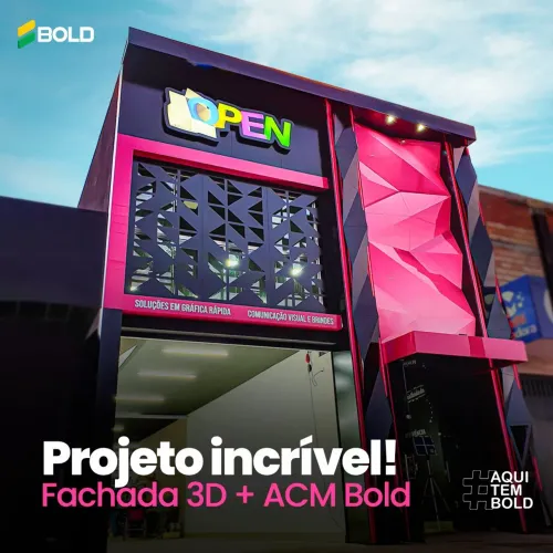 Fazemos fachadas comercial em ACM, letreiros luminosos, letras 3D  para sua loja
