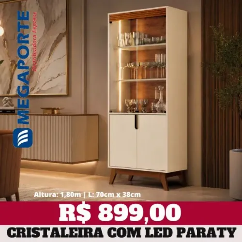 Cristaleira com LED 2 Portas (NOVO) Entrega Grátis!