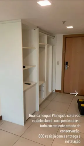Guarda roupas planejado solteirão modelo closet,com penteadeira