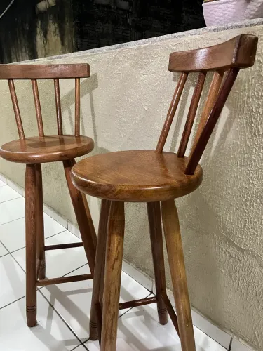 Banqueta de madeira - Conjunto