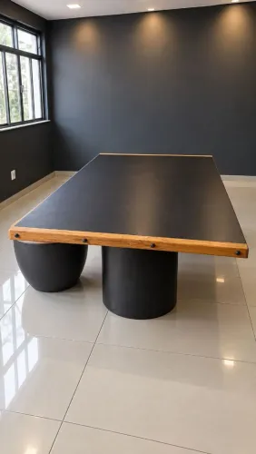 Mesa sofisticada de reunião madeira preta