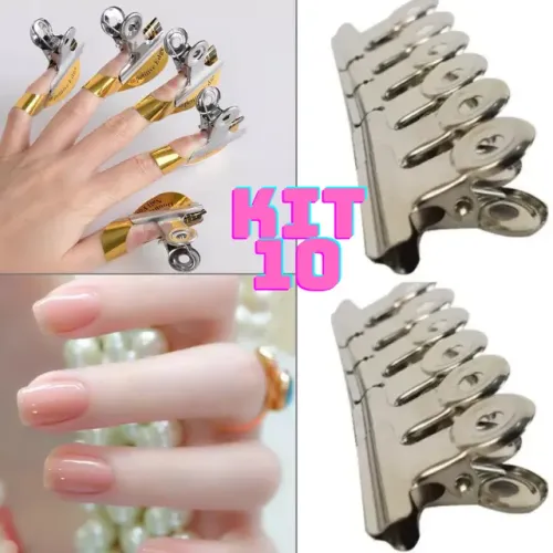 Kit Com 10 Presilhas para Curvatura Em Unhas _ BE13