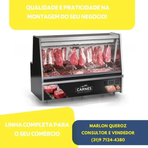 Balcão de Carne 2 metros Vidro Reto Gelopar