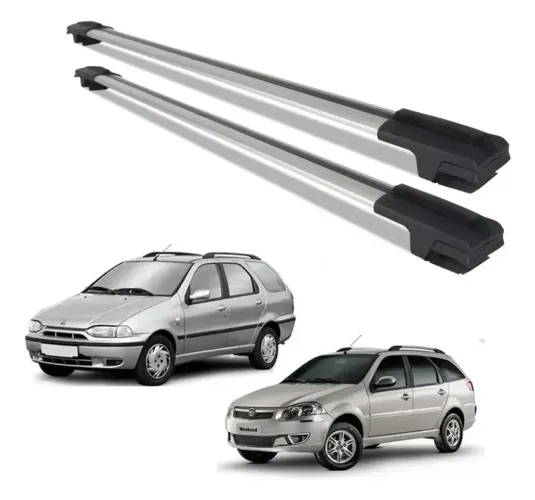 Par de travessas de teto rack aluminio palio