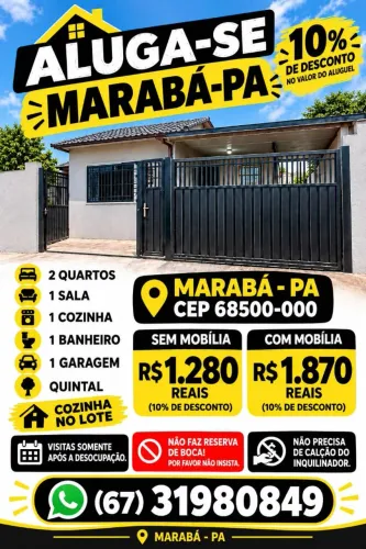 Alugo casa em Marabá - PA