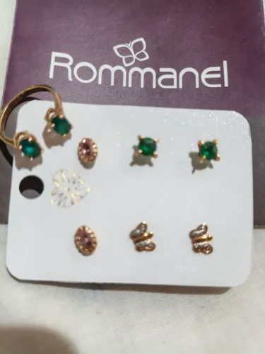 Brincos e 1 anel Romannel 