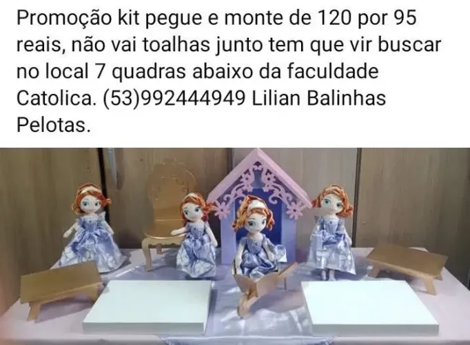 VENDO lindo kit da princesa sofia apenas 95 reais
