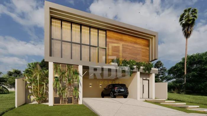 Casa linear de alto padrão com 3 suítes e piscina no condomínio Viverde 1 em Rio das Ostra