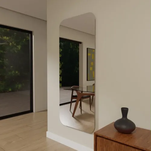 Espelho de Corpo Inteiro 170x70 cm | Design Orgânico com Cantos Arredondados