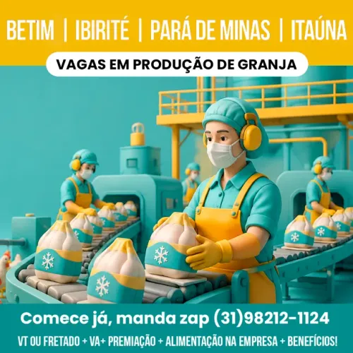 Trabalho em Granja | Betim, Itaúna, Ibirité e Pará de Minas