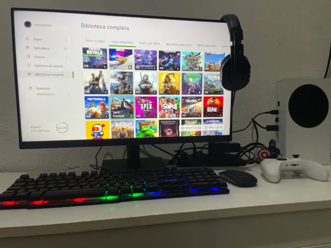 Xbox sires s, monitor, teclado e mouse. Kit gamer 