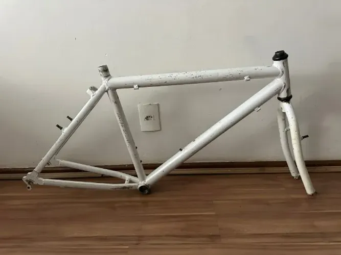 Frameset Aro 26 Quadro + Garfo Caloi Aluminum Andes Sport Branco USADO