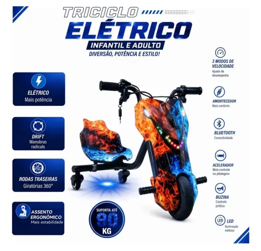 Triciclo de Drift elétrico