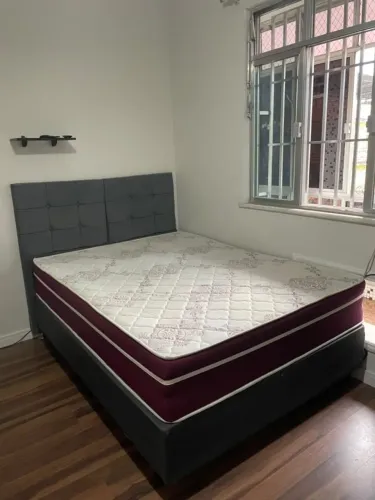 Cama Box Casal Completa: Colchão Ortopédico + Base + Cabeceira Estofada