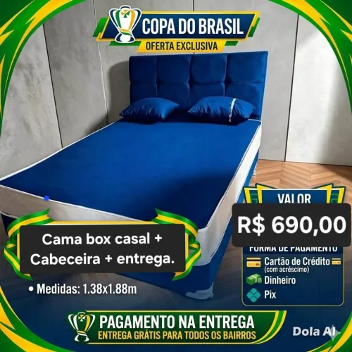 Cama box de Casal + cabeceira + entrega