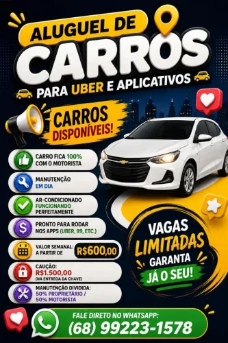 Aluguel de carros para aplicativo