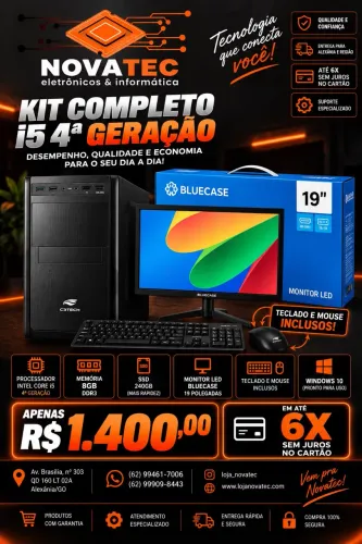 COMPUTADOR i5 4ª geração completo garantia de 1 ano
