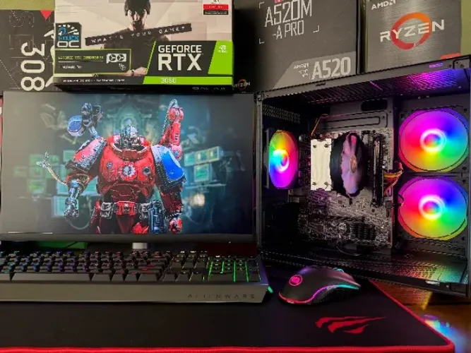 PC AM4 Ryzen 5-5600G A520M 8gb DDR4 HD-1tb Vega Integrado