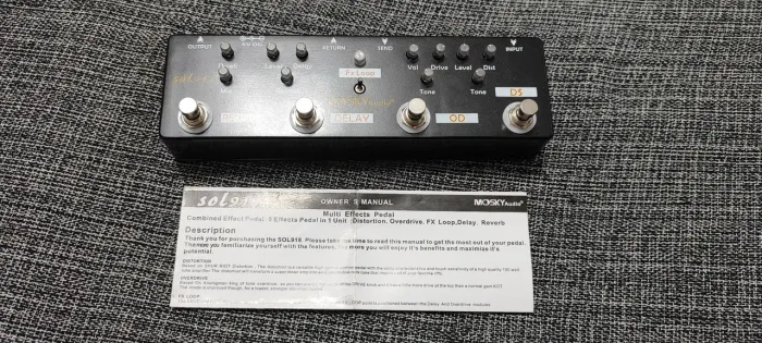 Pedal de guitarra Mosky multi-efeitos 5 em 1 Reverb, Delay.