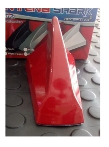 Antena Barbatana Shark Tubarão c sinal radio core vermelho preto Fosco Prata branco