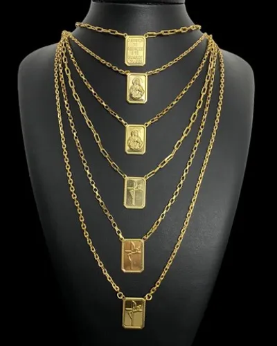 Cordão Escapulario Banhado a ouro 18k