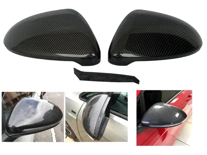 Par Capa Retrovisor VW Golf 2014 2015 2016 2017 2018 2019 2020 Carbono Plug in Play
